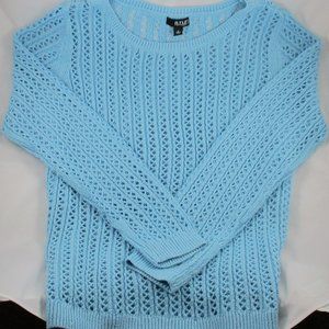 a.n.a  Blue Topaz Pointelle Open-Stitch Sweater - NWOT